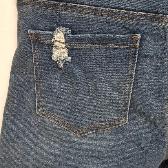 Maternity jean shorts side panel size M ( 8-10 ) Denim cotton blend Bermuda shor - Picture 4 of 16